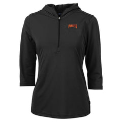 Pittsburgh Pirates Cutter & Buck Women's  DryTec Virtue Eco Pique Recycled 3/4-Sleeve Half-Zip Pullover Hoodie - MLB