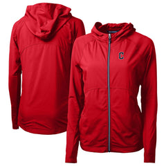 Cleveland Guardians Cutter & Buck Women's  Adapt Eco Knit Hybrid Recycled Full-Zip Hoodie - MLB