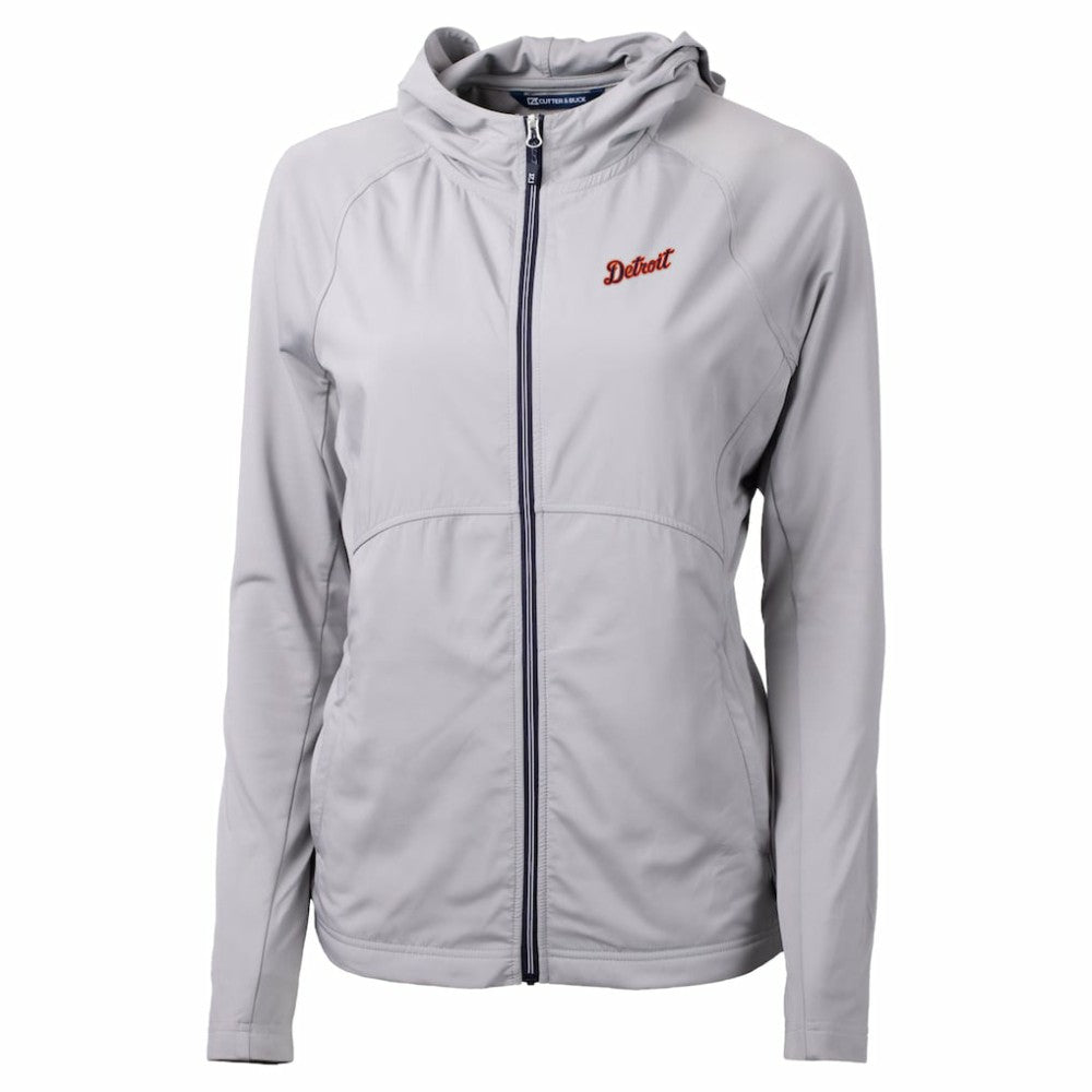 Detroit Tigers Cutter & Buck Women's  Adapt Eco Knit Hybrid Recycled Full-Zip Hoodie - MLB