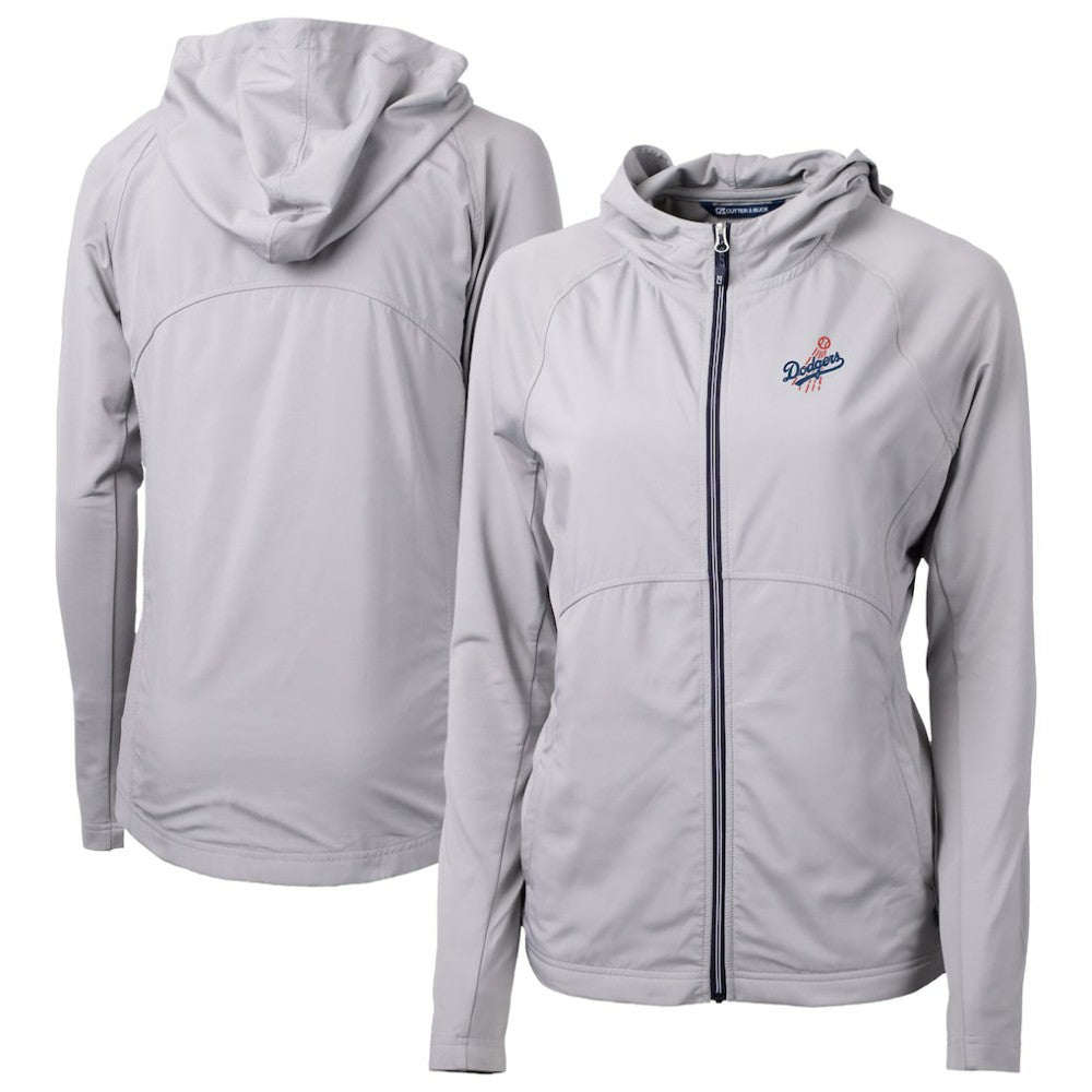 Los Angeles Dodgers Cutter & Buck Women's  Adapt Eco Knit Hybrid Recycled Full-Zip Hoodie - MLB