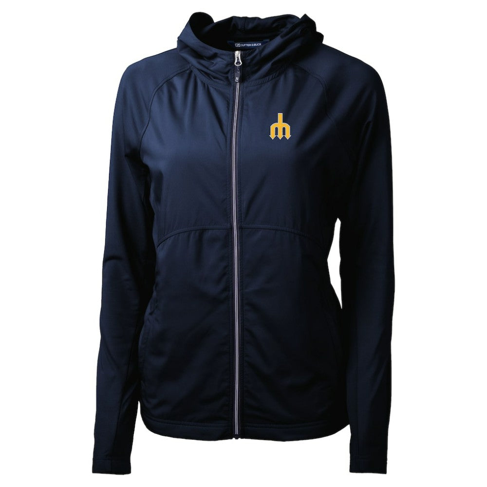 Seattle Mariners Cutter & Buck Women's  Adapt Eco Knit Hybrid Recycled Full-Zip Hoodie - MLB