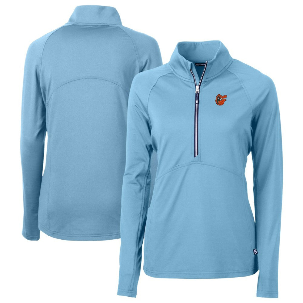 Baltimore Orioles Cutter & Buck Women's  DryTec Adapt Eco Knit Stretch Recycled Raglan Half-Zip Top - MLB