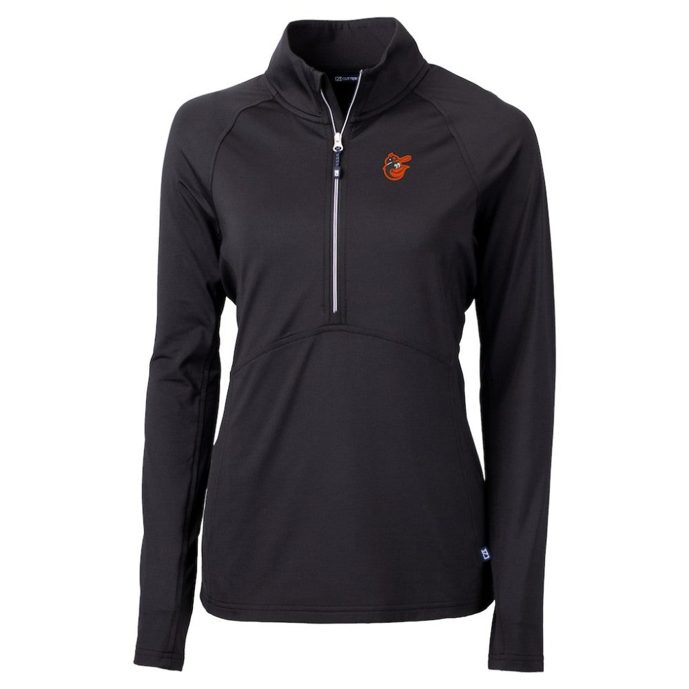 Baltimore Orioles Cutter & Buck Women's  DryTec Adapt Eco Knit Stretch Recycled Raglan Half-Zip Top - MLB