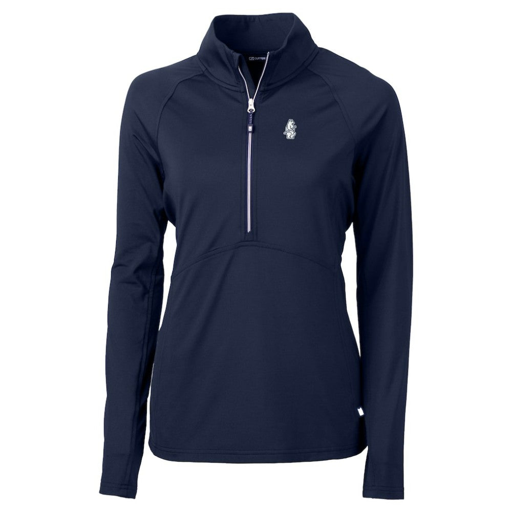 Chicago Cubs Cutter & Buck Women's Cooperstown Collection DryTec Adapt Eco Knit Stretch Recycled Raglan Half-Zip Top - MLB