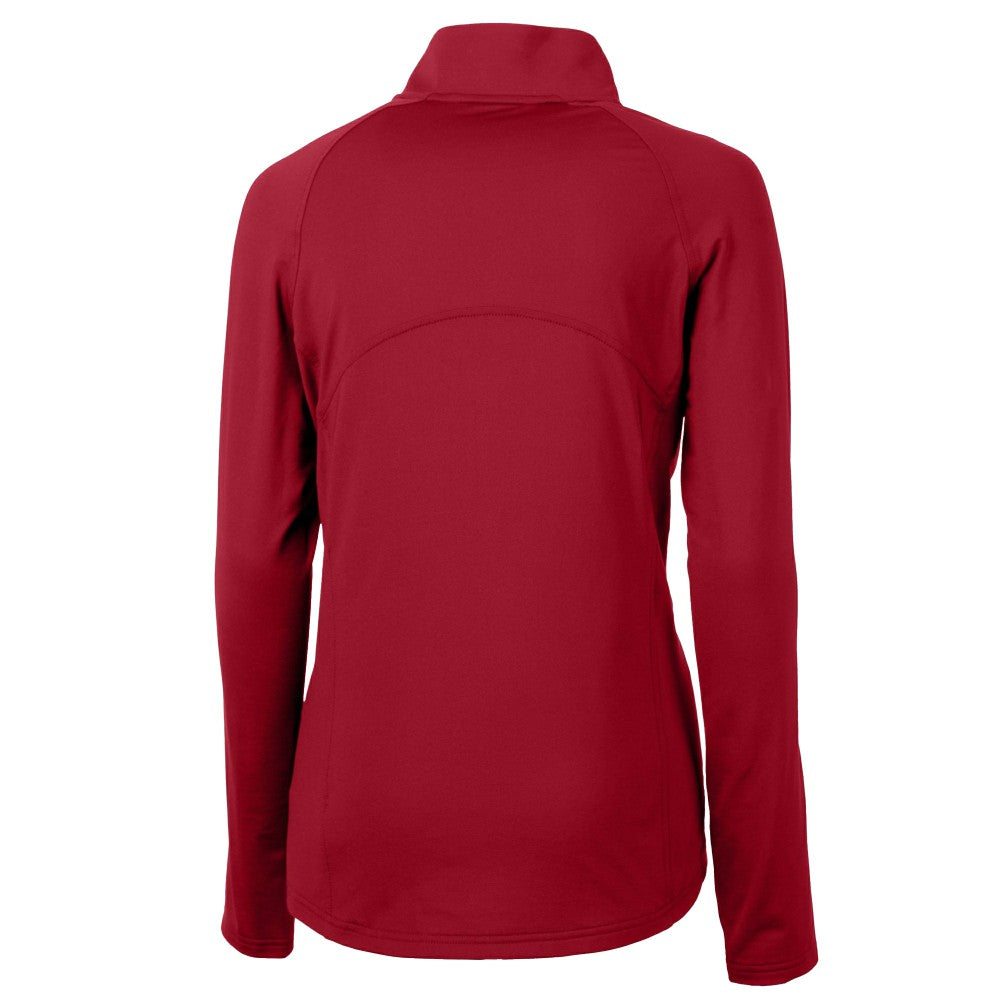 Cleveland Guardians Cutter & Buck Women's  DryTec Adapt Eco Knit Stretch Recycled Raglan Half-Zip Top - MLB