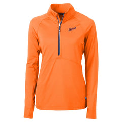 Detroit Tigers Cutter & Buck Women's  DryTec Adapt Eco Knit Stretch Recycled Raglan Half-Zip Top - MLB