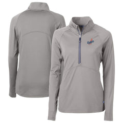 Los Angeles Dodgers Cutter & Buck Women's  DryTec Adapt Eco Knit Stretch Recycled Raglan Half-Zip Top - MLB