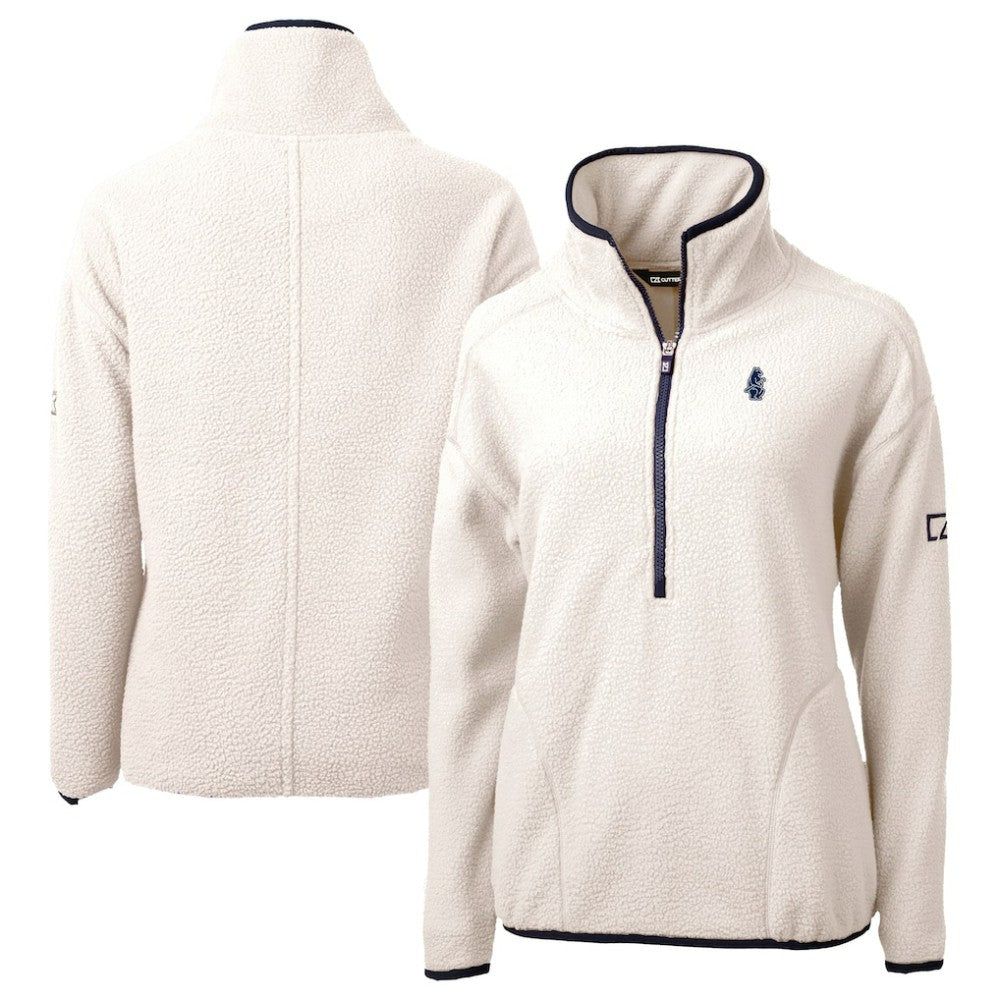 Chicago Cubs Cutter & Buck Women's Cooperstown Collection Cascade Eco Sherpa Fleece Half-Zip Pullover Jacket - MLB