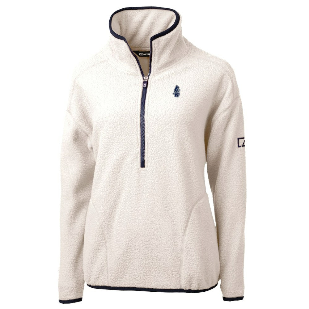 Chicago Cubs Cutter & Buck Women's Cooperstown Collection Cascade Eco Sherpa Fleece Half-Zip Pullover Jacket - MLB