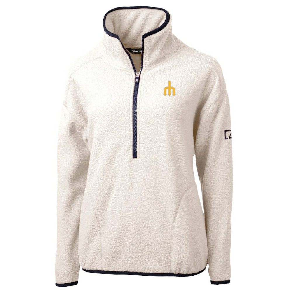 Seattle Mariners Cutter & Buck Women's  Cascade Eco Sherpa Fleece Half-Zip Pullover Jacket - MLB