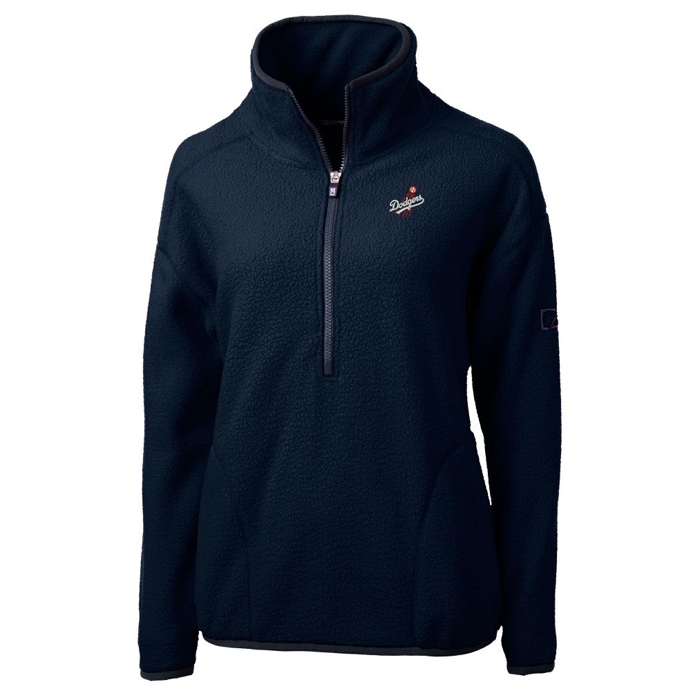 Los Angeles Dodgers Cutter & Buck Women's  Cascade Eco Sherpa Fleece Half-Zip Pullover Jacket - MLB