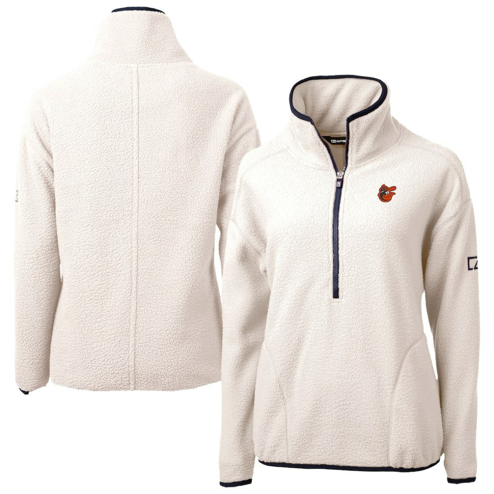 Baltimore Orioles Cutter & Buck Women's  Cascade Eco Sherpa Fleece Half-Zip Pullover Jacket - MLB