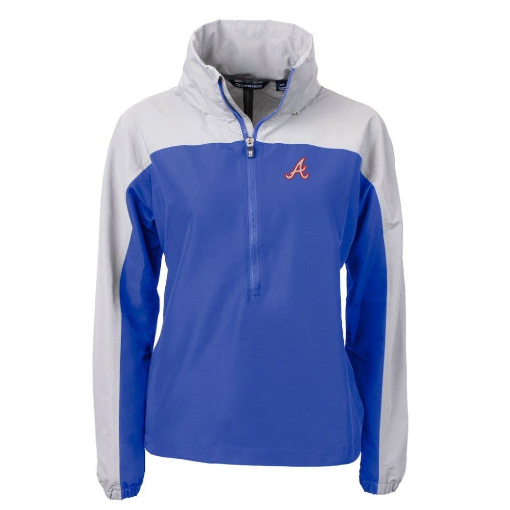 Atlanta Braves Cutter & Buck Women's  Charter Eco Recycled Half-Zip Anorak Jacket - MLB