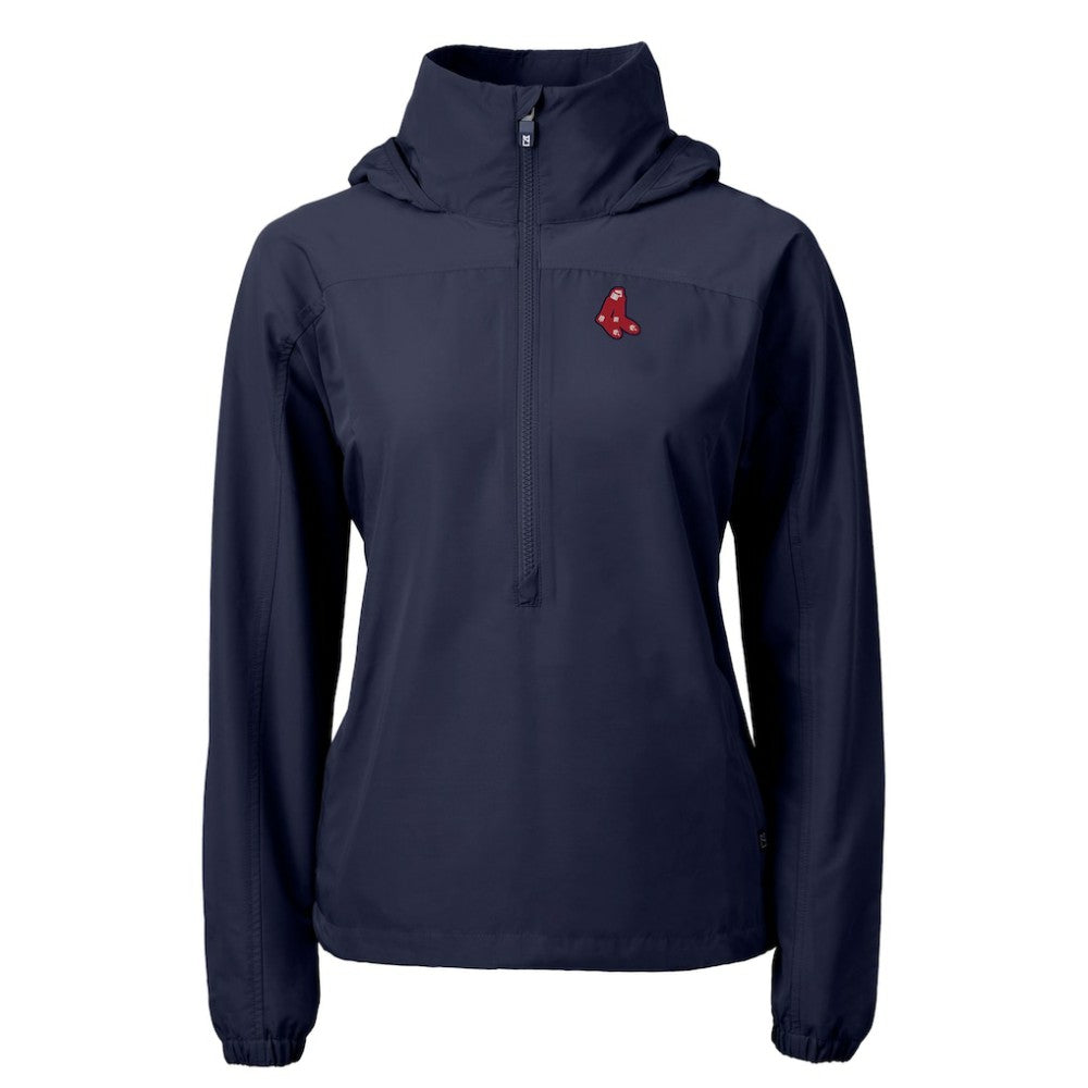 Boston Red Sox Cutter & Buck Women's  Charter Eco Recycled Half-Zip Anorak Jacket - MLB