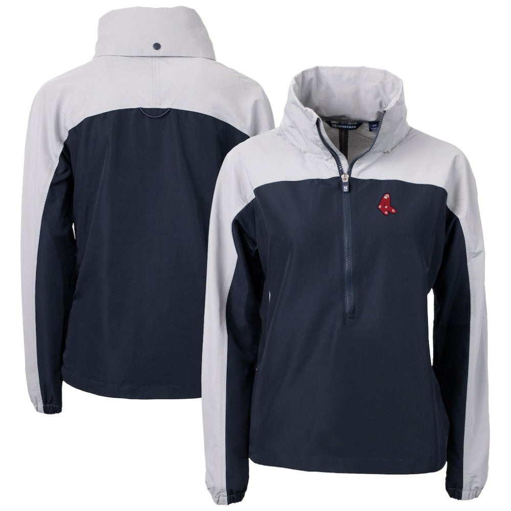 Boston Red Sox Cutter & Buck Women's  Charter Eco Recycled Half-Zip Anorak Jacket - MLB