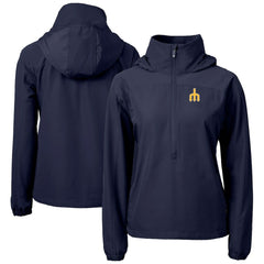 Seattle Mariners Cutter & Buck Women's  Charter Eco Recycled Half-Zip Anorak Jacket - MLB