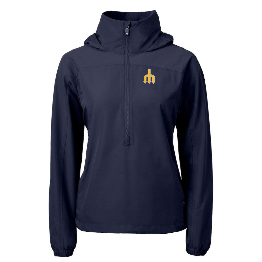 Seattle Mariners Cutter & Buck Women's  Charter Eco Recycled Half-Zip Anorak Jacket - MLB