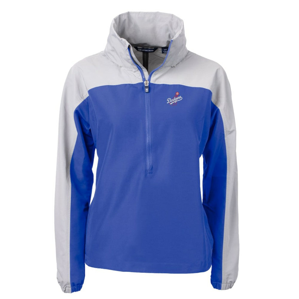Los Angeles Dodgers Cutter & Buck Women's  Charter Eco Recycled Half-Zip Anorak Jacket - MLB