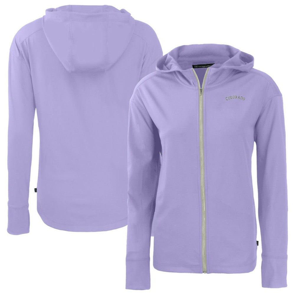 Colorado Rockies Cutter & Buck Women's  Daybreak Eco Recycled Full-Zip Hoodie Jacket - MLB