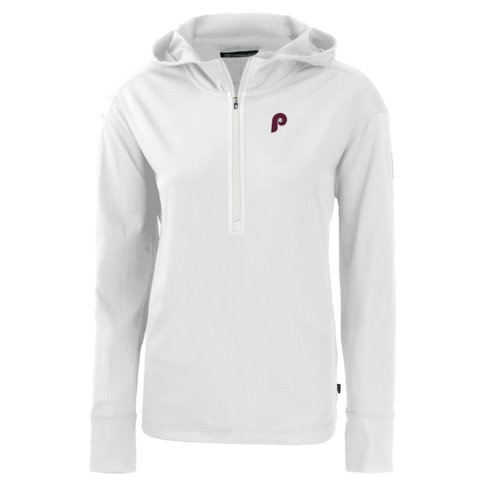 Philadelphia Phillies Cutter & Buck Women's Daybreak Eco Recycled Half-Zip Hoodie - MLB