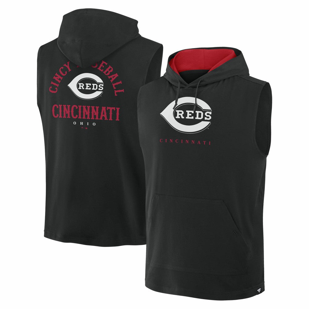 Cincinnati Reds Fanatics Fire Speed Sleeveless Pullover Hoodie - MLB