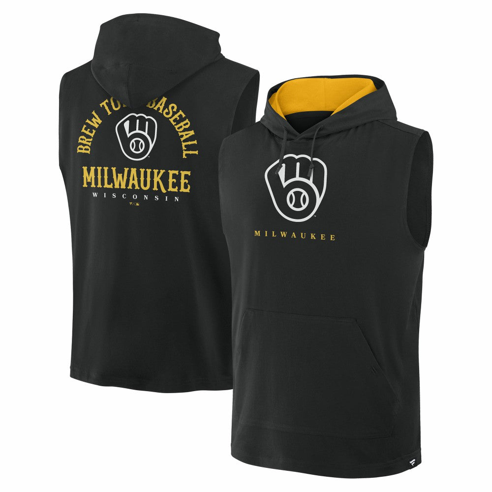 Milwaukee Brewers Fanatics Fire Speed Sleeveless Pullover Hoodie - MLB