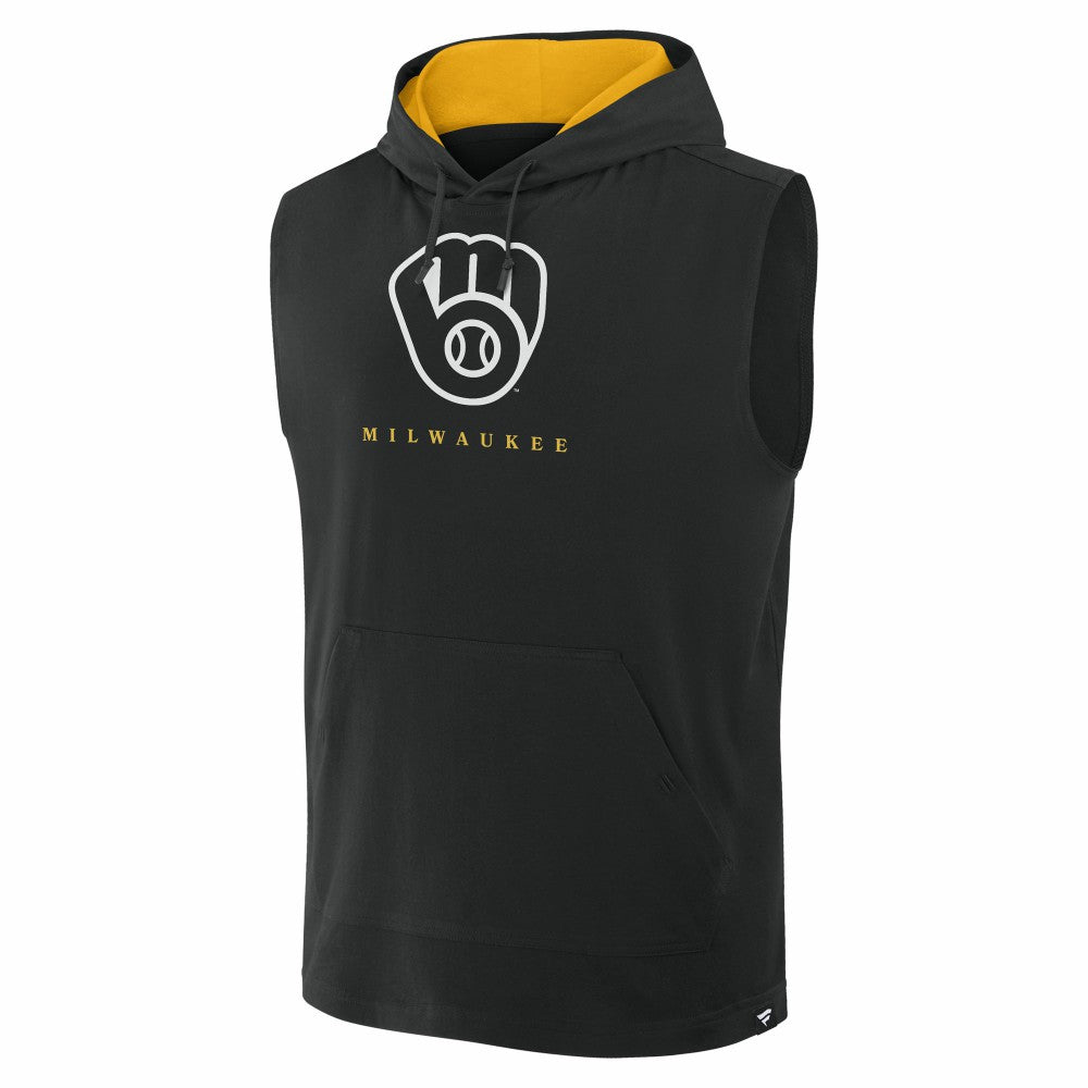 Milwaukee Brewers Fanatics Fire Speed Sleeveless Pullover Hoodie - MLB