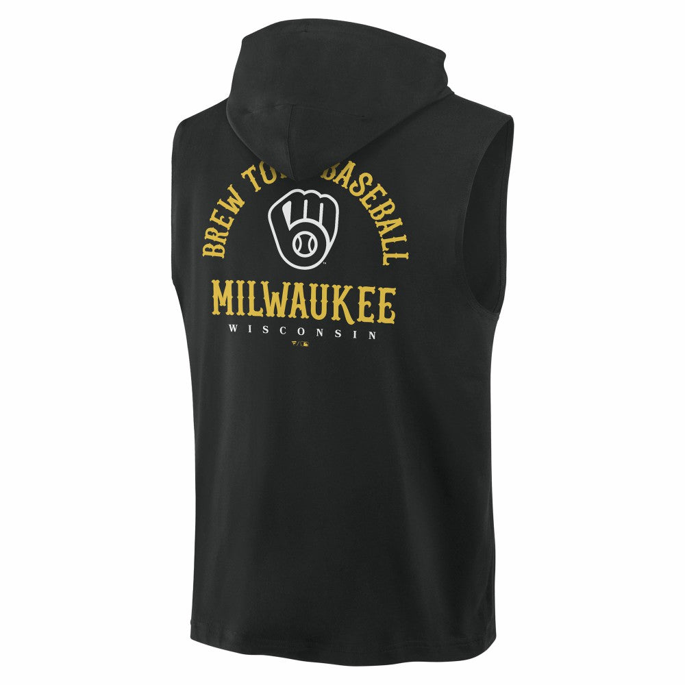 Milwaukee Brewers Fanatics Fire Speed Sleeveless Pullover Hoodie - MLB