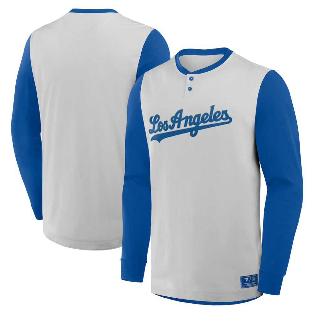 Los Angeles Dodgers Fanatics Clubhouse Long Sleeve Henley Shirt - MLB