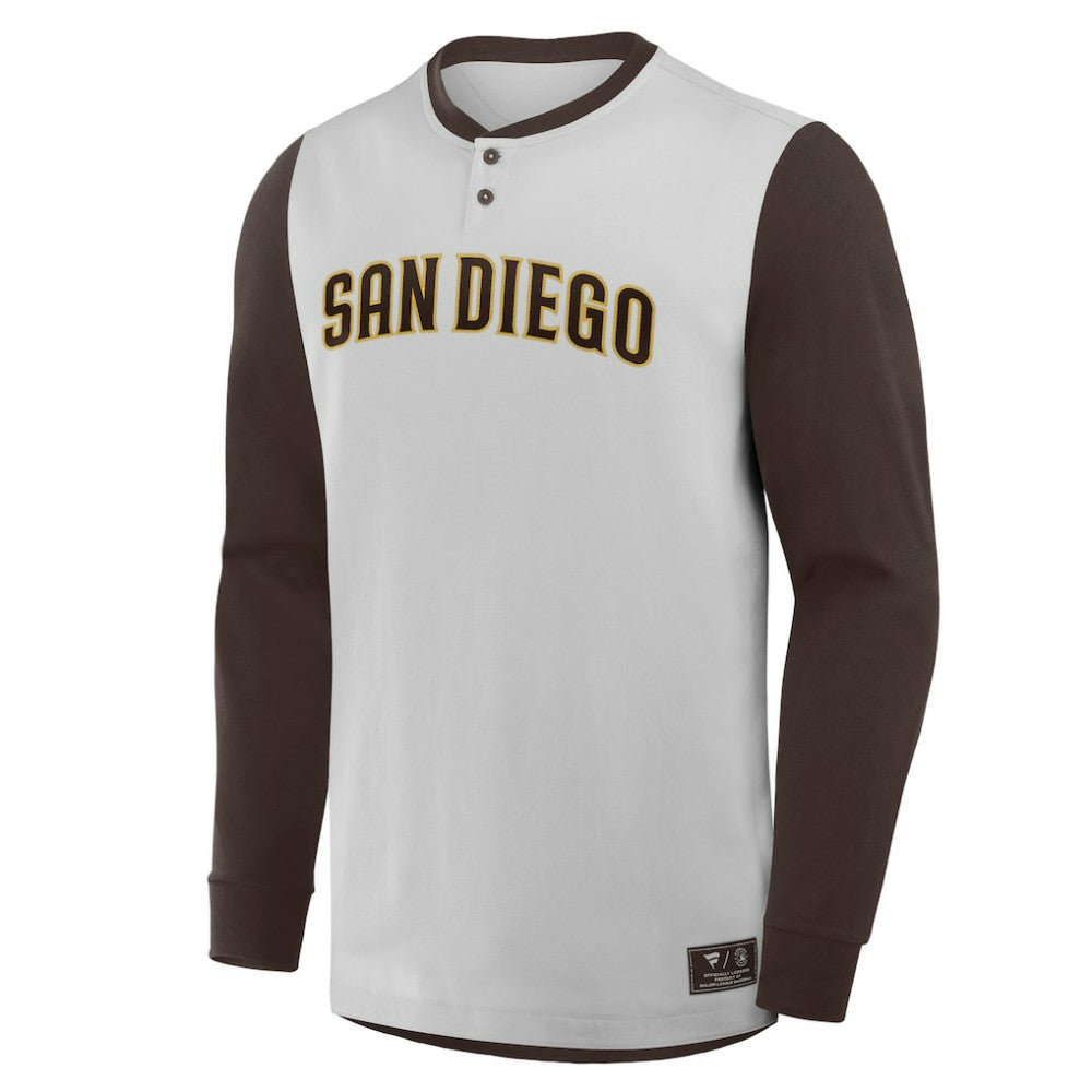 San Diego Padres Fanatics Clubhouse Long Sleeve Henley Shirt - MLB