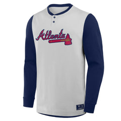 Atlanta Braves Fanatics Clubhouse Long Sleeve Henley Shirt - MLB