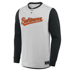 Baltimore Orioles Fanatics Clubhouse Long Sleeve Henley Shirt - MLB