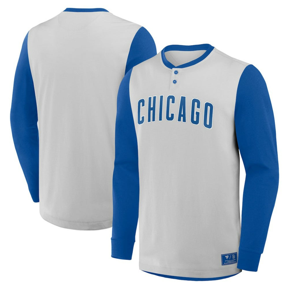 Chicago Cubs Fanatics Clubhouse Long Sleeve Henley Shirt - MLB
