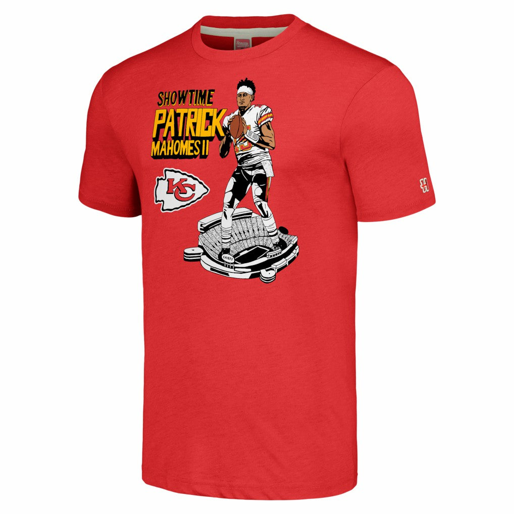 Patrick Mahomes Kansas City Chiefs Homage Unisex Caricature Player Tri-Blend T-Shirt Red | NFL