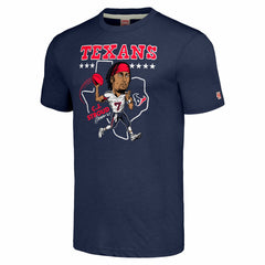 C.J. Stroud Houston Texans Homage Unisex Caricature Player Tri-Blend T-Shirt Navy | NFL