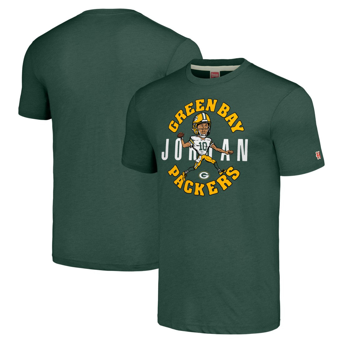 Jordan Love Green Bay Packers Homage Unisex Caricature Player Tri-Blend T-Shirt Green | NFL