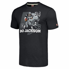 Bo Jackson Las Vegas Raiders Homage Unisex Caricature Retired Player Tri-Blend T-Shirt Charcoal | NFL