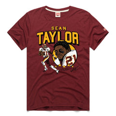 Sean Taylor Washington Commanders Homage Caricature Retired Player Tri-Blend T-Shirt Burgundy | NFL