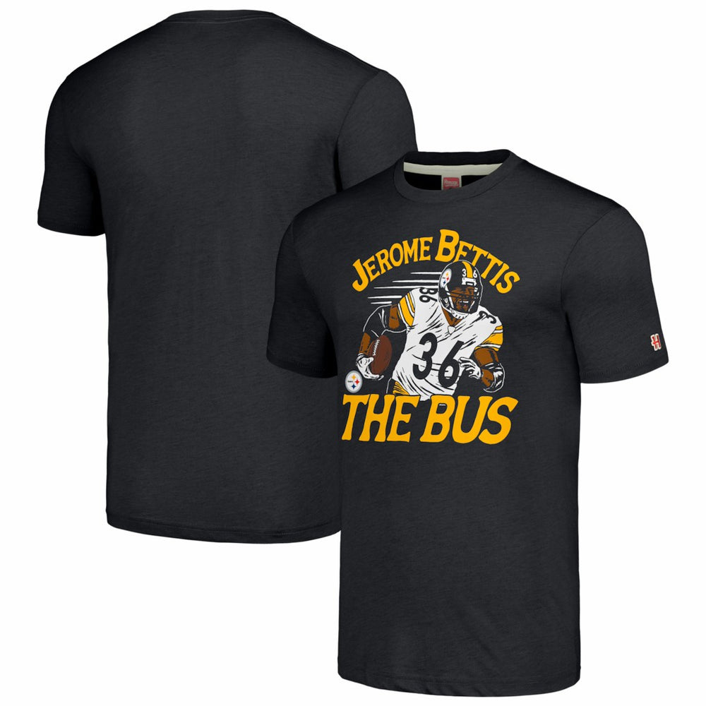 Jerome Bettis Pittsburgh Steelers Homage Caricature Retired Player Tri-Blend T-Shirt Charcoal | NFL