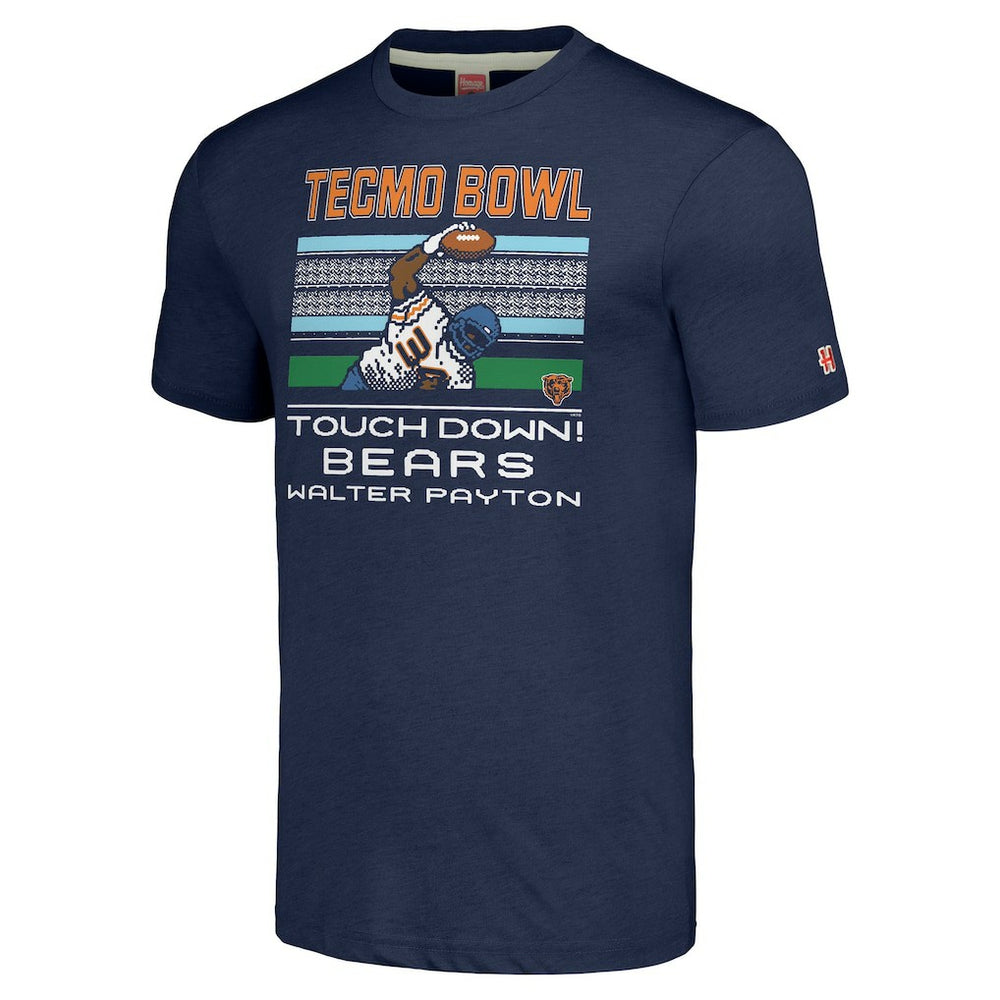 Walter Payton Chicago Bears Homage Unisex Tecmo Bowl Retired Player Graphic Tri-Blend T-Shirt Navy | NFL
