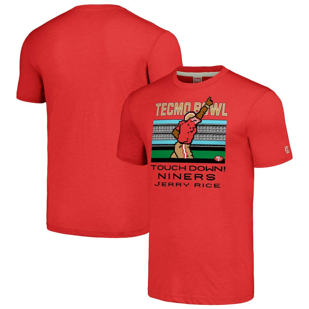 Jerry Rice San Francisco 49ers Homage Unisex Tecmo Bowl Retired Player Graphic Tri-Blend T-Shirt Scarlet | NFL