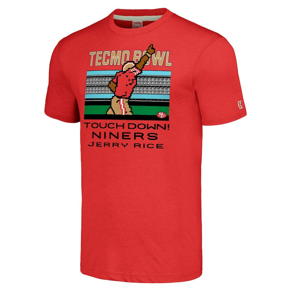 Jerry Rice San Francisco 49ers Homage Unisex Tecmo Bowl Retired Player Graphic Tri-Blend T-Shirt Scarlet | NFL