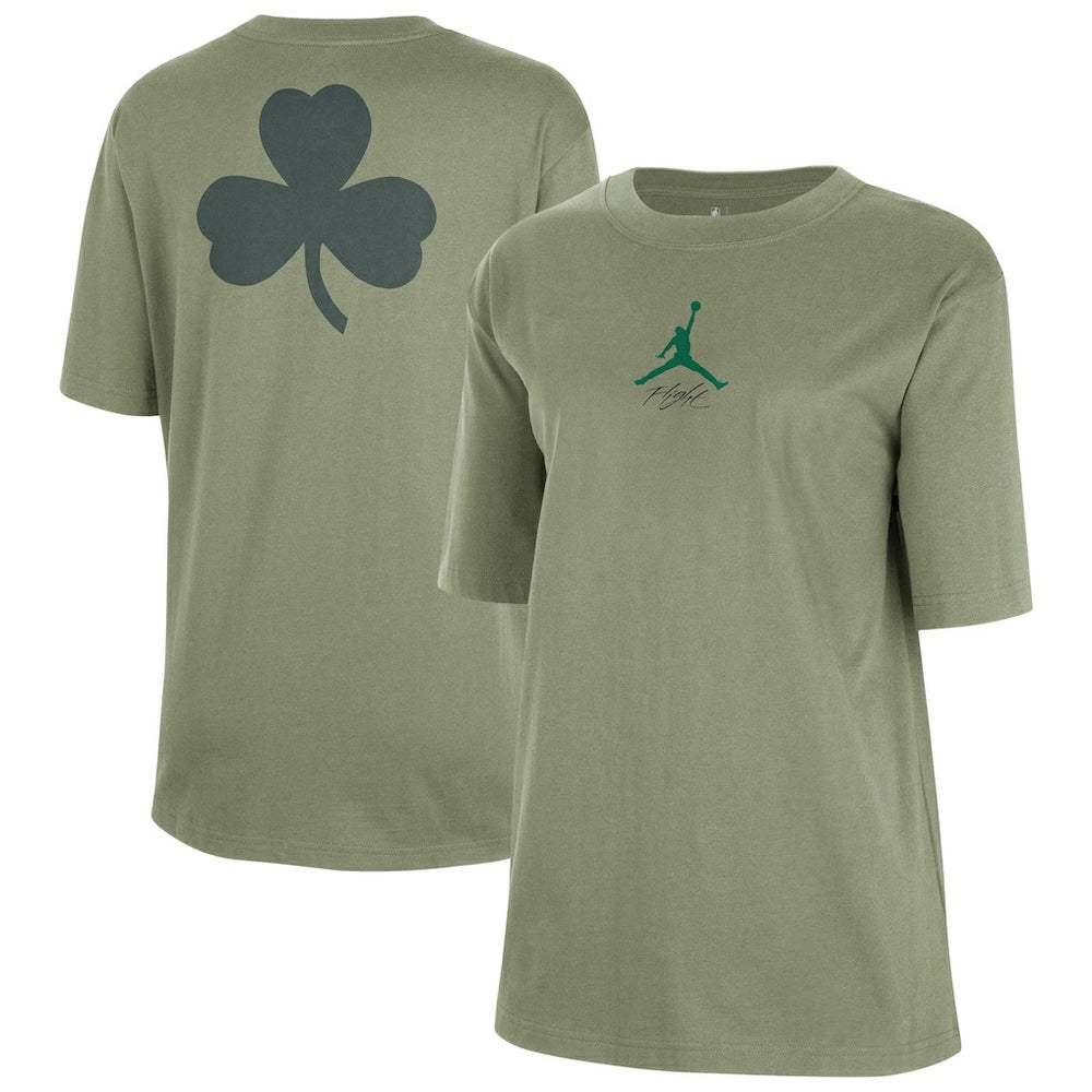 Boston Celtics Jordan Brand Women's Courtside Statement Edition Boyfriend T-Shirt Green - NBA