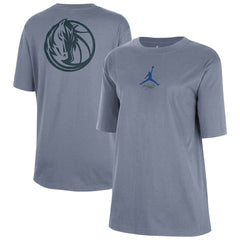 Dallas Mavericks Jordan Brand Women's Courtside Statement Edition Boyfriend T-Shirt Ash - NBA