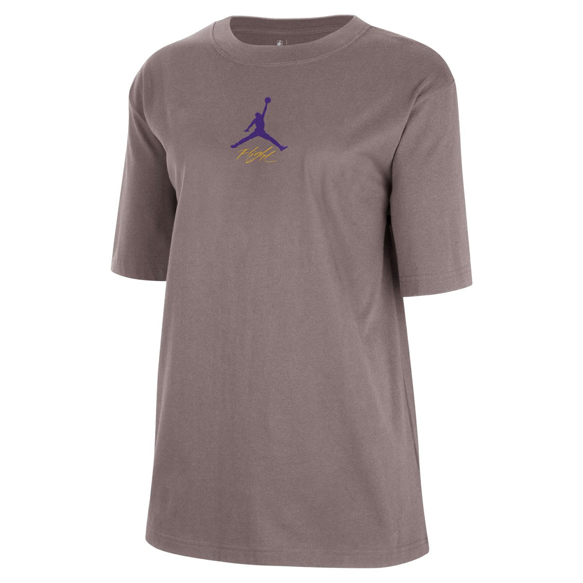 Los Angeles Lakers Jordan Brand Women's Courtside Statement Edition Boyfriend T-Shirt Charcoal - NBA
