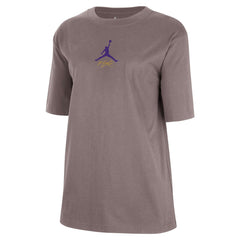 Los Angeles Lakers Jordan Brand Women's Courtside Statement Edition Boyfriend T-Shirt Charcoal - NBA