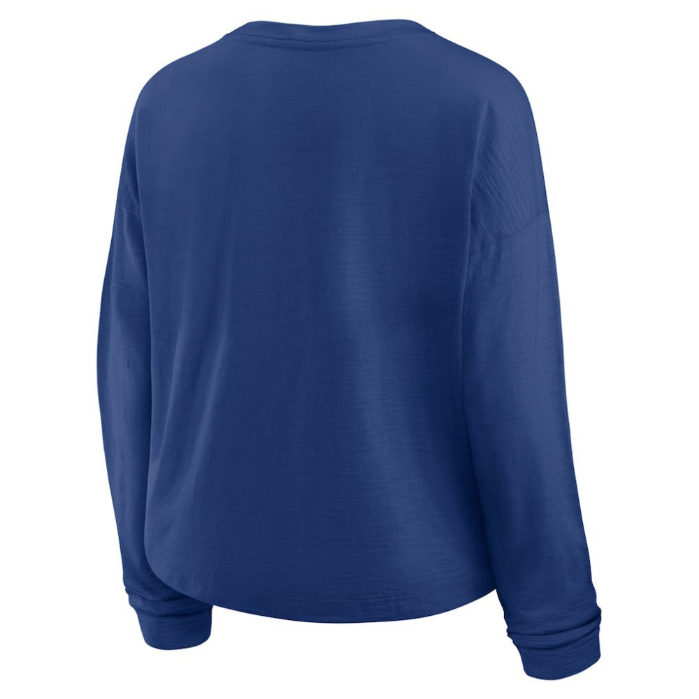 Toronto Maple Leafs Fanatics Women's Oversized All Out Effort Long Sleeve Henley T-Shirt - Blue - NHL