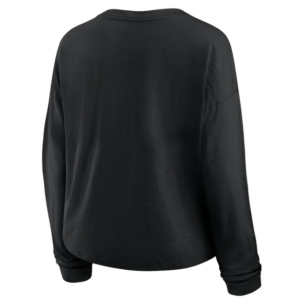 Vegas Golden Knights Fanatics Women's Oversized All Out Effort Long Sleeve Henley T-Shirt - Black - NHL