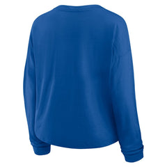 St. Louis Blues Fanatics Women's Oversized All Out Effort Long Sleeve Henley T-Shirt - Blue - NHL