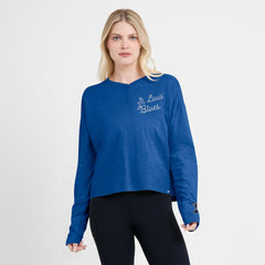 St. Louis Blues Fanatics Women's Oversized All Out Effort Long Sleeve Henley T-Shirt - Blue - NHL